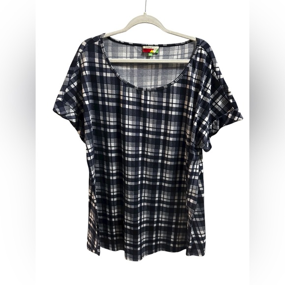 Fervour Tops - Fervour plaid tunic top size 2X